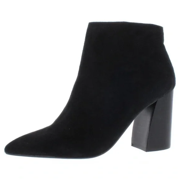 Steve Madden Simmer Suede Black Heeled Booties - Picture 2 of 9